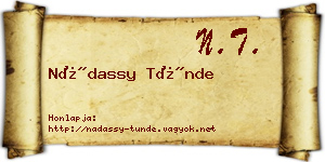 Nádassy Tünde névjegykártya